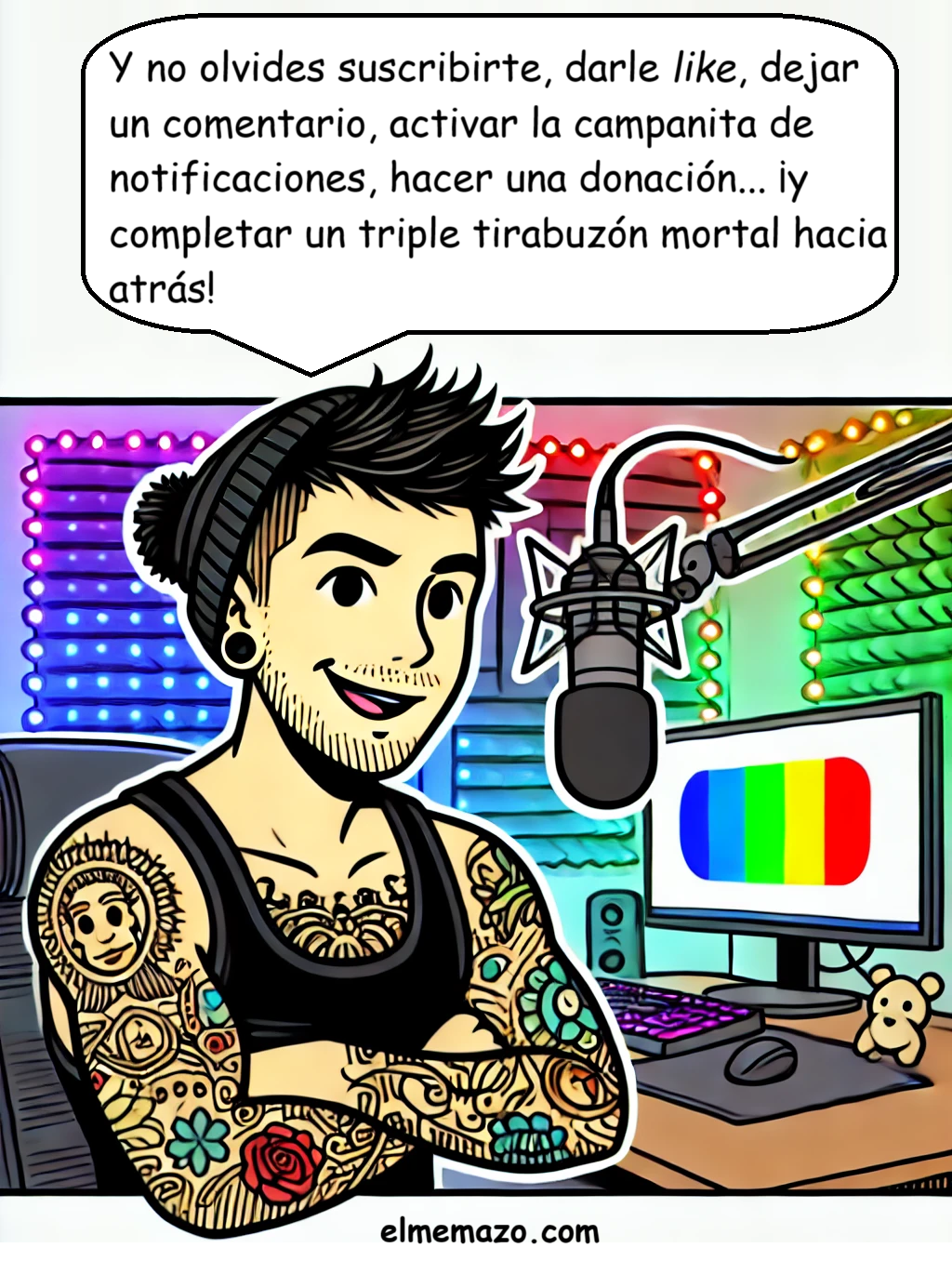 elUtruber celebrando record de Internet y mandando un mensaje a su comunidad de fans.